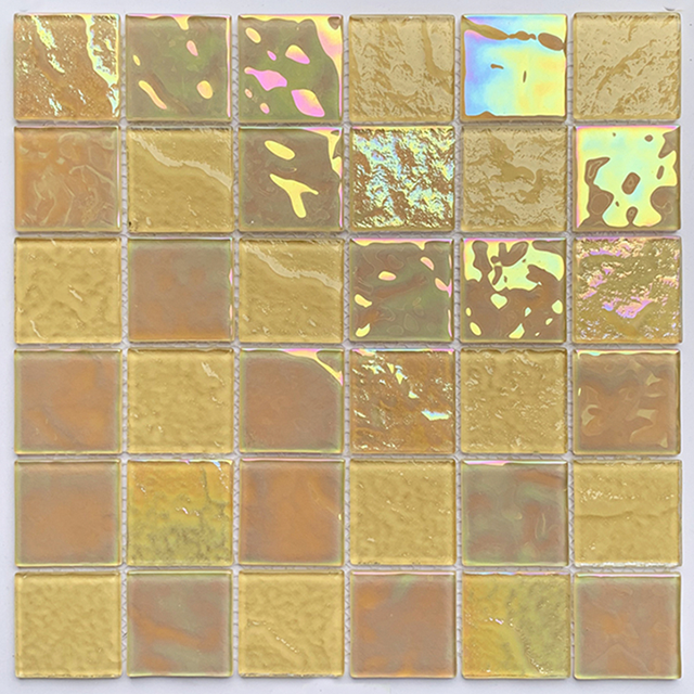 Красочные желтые стеклянные радужные плитки мозаики для кухни